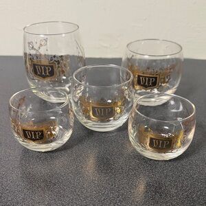 Elegant MCM VIP Glass Set with Gold Accents
